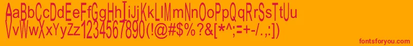 Шрифт JuliasoftSpecialFontH – красные шрифты на оранжевом фоне