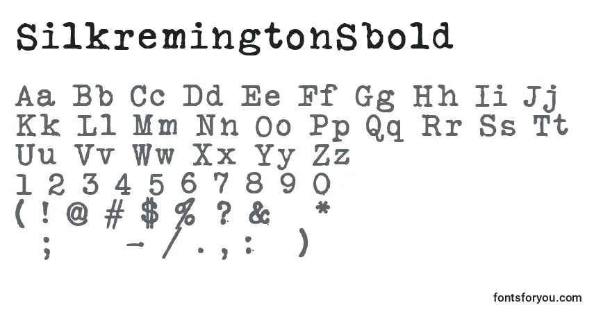 Шрифт SilkremingtonSbold – алфавит, цифры, специальные символы