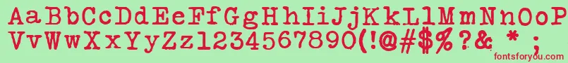 フォントSilkremingtonSbold – 赤い文字の緑の背景