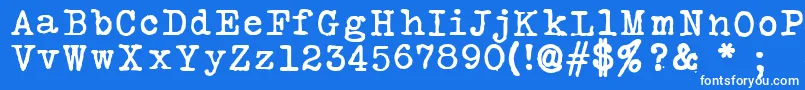 SilkremingtonSbold-fontti – valkoiset fontit sinisellä taustalla