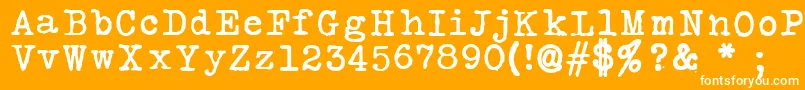 SilkremingtonSbold-Schriftart – Weiße Schriften auf orangefarbenem Hintergrund