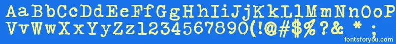 SilkremingtonSbold-fontti – keltaiset fontit sinisellä taustalla