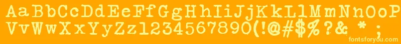 Czcionka SilkremingtonSbold – żółte czcionki na pomarańczowym tle