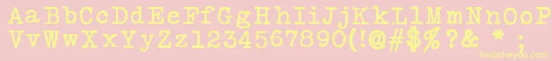 SilkremingtonSbold-fontti – keltaiset fontit vaaleanpunaisella taustalla