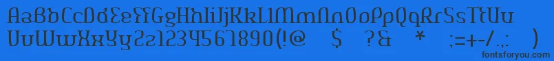 Fonte Aeshmadeavaregularoldserif – fontes pretas em um fundo azul