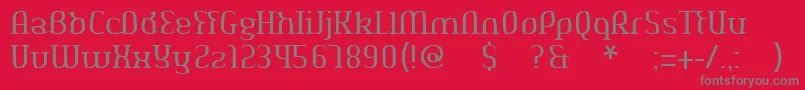 フォントAeshmadeavaregularoldserif – 赤い背景に灰色の文字