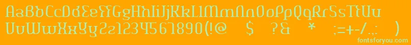 Aeshmadeavaregularoldserif Font – Green Fonts on Orange Background