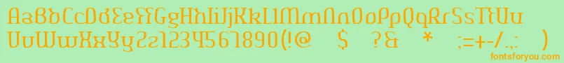 Aeshmadeavaregularoldserif Font – Orange Fonts on Green Background