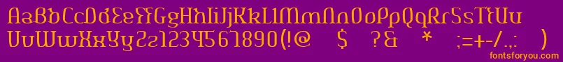 Aeshmadeavaregularoldserif Font – Orange Fonts on Purple Background