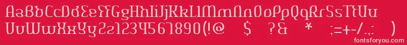 Czcionka Aeshmadeavaregularoldserif – różowe czcionki na czerwonym tle