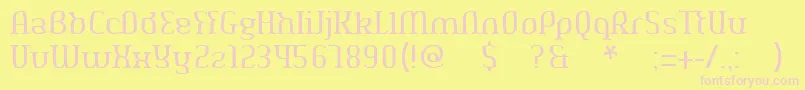 Aeshmadeavaregularoldserif Font – Pink Fonts on Yellow Background