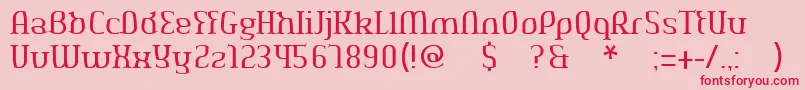 Aeshmadeavaregularoldserif Font – Red Fonts on Pink Background