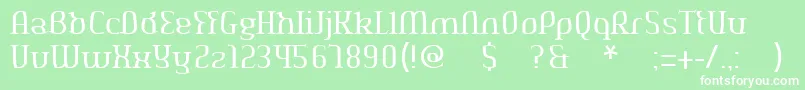 Aeshmadeavaregularoldserif Font – White Fonts on Green Background