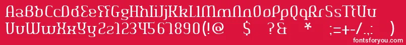 フォントAeshmadeavaregularoldserif – 赤い背景に白い文字