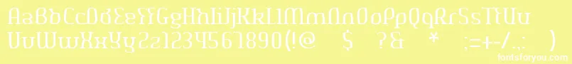 Aeshmadeavaregularoldserif Font – White Fonts on Yellow Background