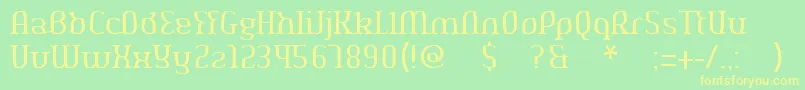 Aeshmadeavaregularoldserif Font – Yellow Fonts on Green Background