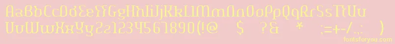 Aeshmadeavaregularoldserif Font – Yellow Fonts on Pink Background