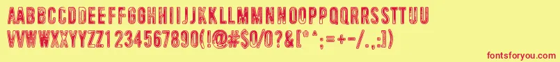 UniversalMind Font – Red Fonts on Yellow Background