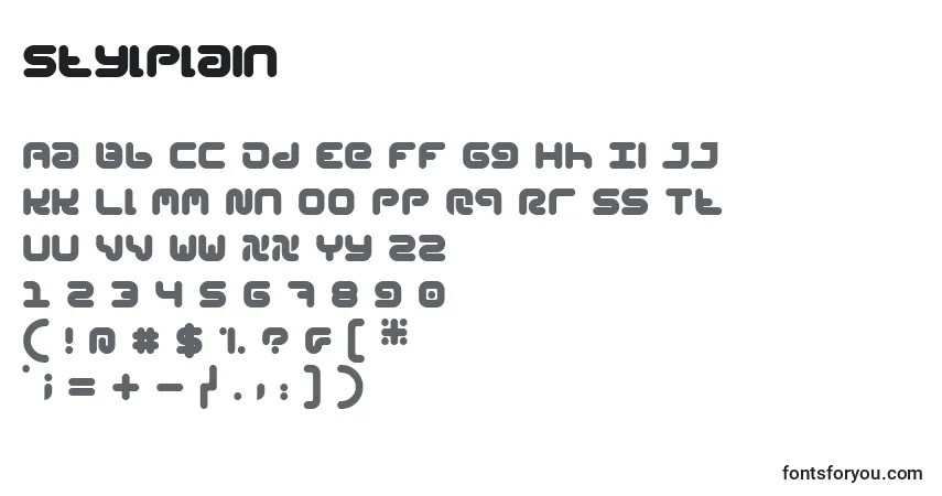 Fuente StylPlain - alfabeto, números, caracteres especiales