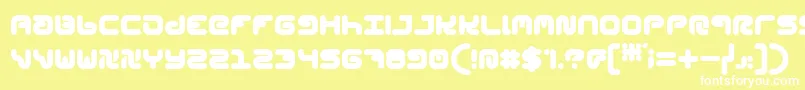 フォントStylPlain – 黄色い背景に白い文字