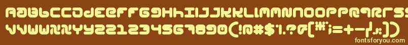 StylPlain-fontti – keltaiset fontit ruskealla taustalla
