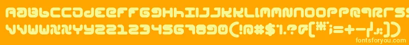 StylPlain-Schriftart – Gelbe Schriften auf orangefarbenem Hintergrund