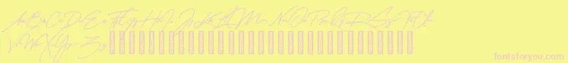 MatsuryDemo Font – Pink Fonts on Yellow Background