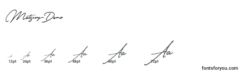 Размеры шрифта MatsuryDemo