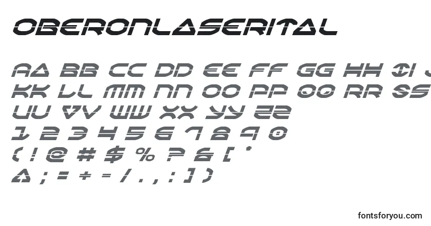 Шрифт Oberonlaserital – алфавит, цифры, специальные символы