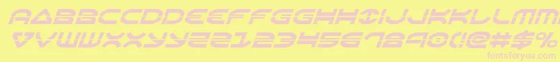 Oberonlaserital Font – Pink Fonts on Yellow Background