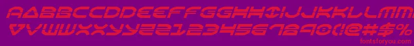 Czcionka Oberonlaserital – czerwone czcionki na fioletowym tle