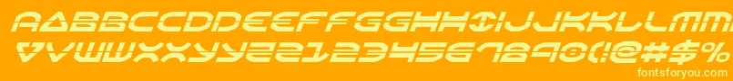 Oberonlaserital Font – Yellow Fonts on Orange Background