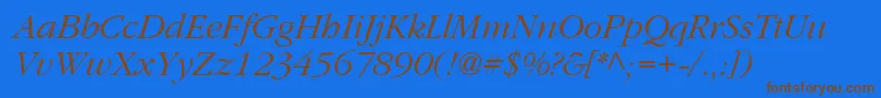 GatineauItalic Font – Brown Fonts on Blue Background