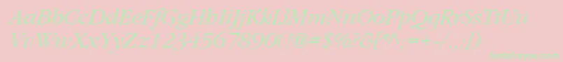 GatineauItalic-Schriftart – Grüne Schriften auf rosa Hintergrund