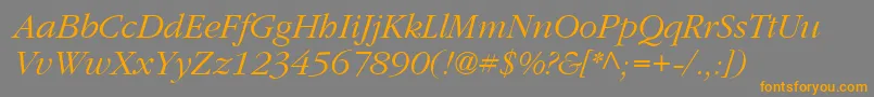 GatineauItalic Font – Orange Fonts on Gray Background