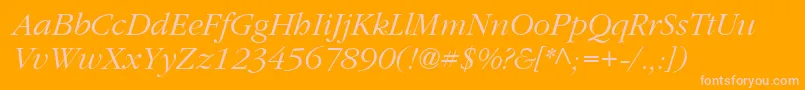 GatineauItalic Font – Pink Fonts on Orange Background
