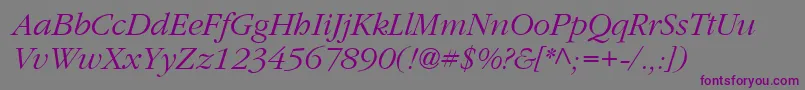 GatineauItalic Font – Purple Fonts on Gray Background