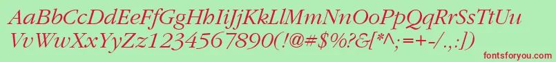 GatineauItalic Font – Red Fonts on Green Background