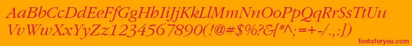 GatineauItalic Font – Red Fonts on Orange Background