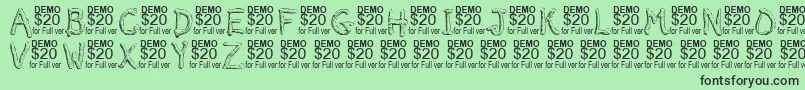 fuente SmeltedDemo – Fuentes Negras Sobre Fondo Verde