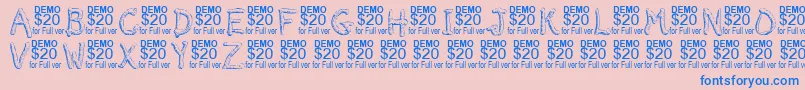 SmeltedDemo-Schriftart – Blaue Schriften auf rosa Hintergrund