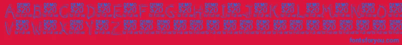 Fonte SmeltedDemo – fontes azuis em um fundo vermelho