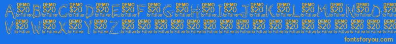 SmeltedDemo Font – Orange Fonts on Blue Background