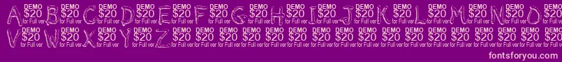 SmeltedDemo Font – Pink Fonts on Purple Background