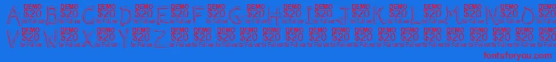 Шрифт SmeltedDemo – красные шрифты на синем фоне