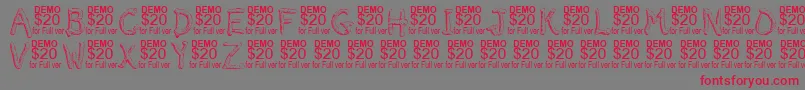 フォントSmeltedDemo – 赤い文字の灰色の背景