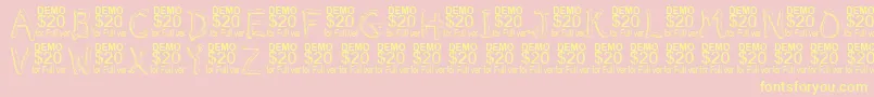 SmeltedDemo-Schriftart – Gelbe Schriften auf rosa Hintergrund