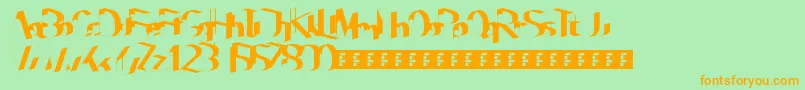 Poser Font – Orange Fonts on Green Background