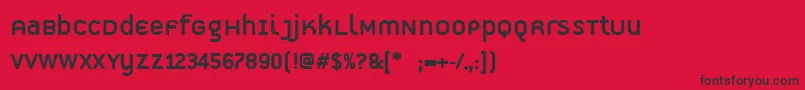 Czcionka PfpremierDisplay – czarne czcionki na czerwonym tle
