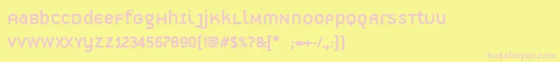 PfpremierDisplay-fontti – vaaleanpunaiset fontit keltaisella taustalla